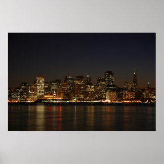 San Francisco Skyline in Night Poster