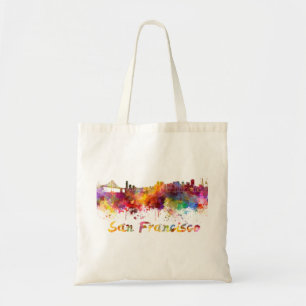 San Francisco skyline in waterverf Tote Bag