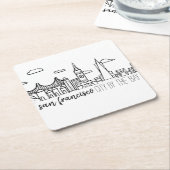 San Francisco Skyline Kartonnen Onderzetters (Schuin)