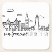 San Francisco Skyline Kartonnen Onderzetters (Voorkant)