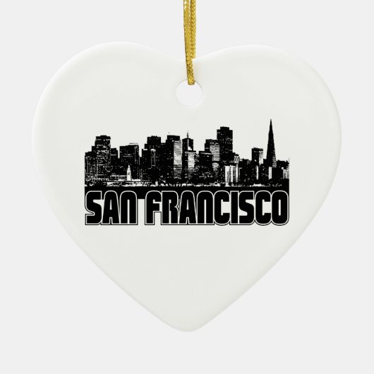 San Francisco Skyline Keramisch Ornament (Voorkant)