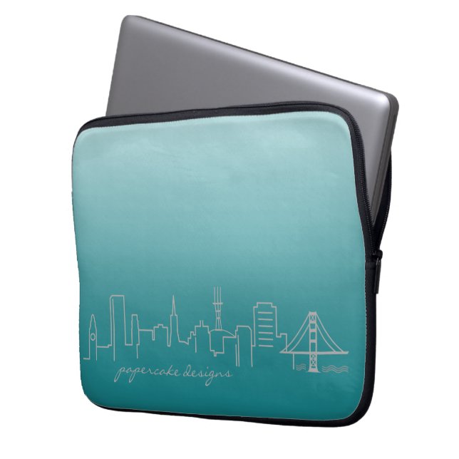 San Francisco Skyline laptophoes van 13 inch Laptop Sleeve (Voorkant Links)