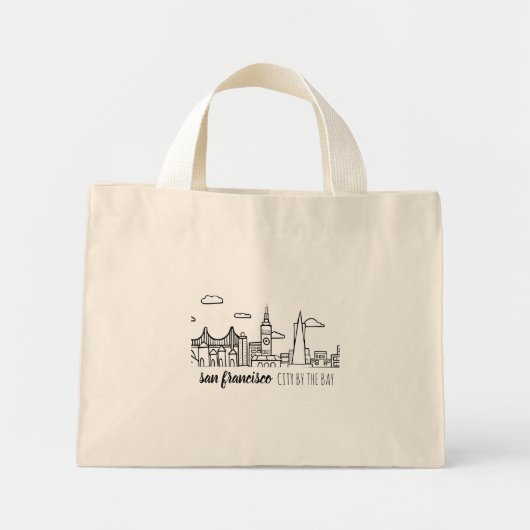 San Francisco Skyline Mini Tote Bag (Voorkant)