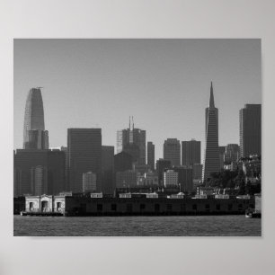 San Francisco Skyline Monochrome - Cityscape Foto Poster