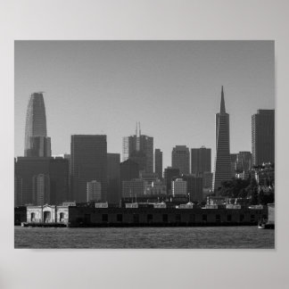 San Francisco Skyline Monochrome - Cityscape Foto Poster