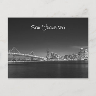 San Francisco Skyline Night Photo Briefkaart