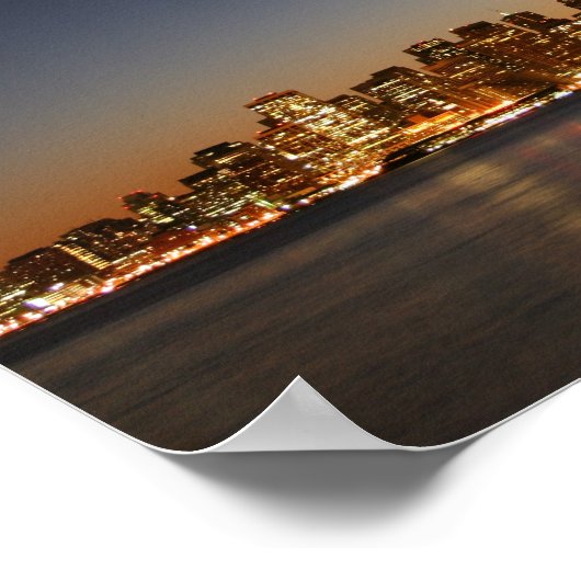 San Francisco Skyline op Sunset Poster (Hoek)
