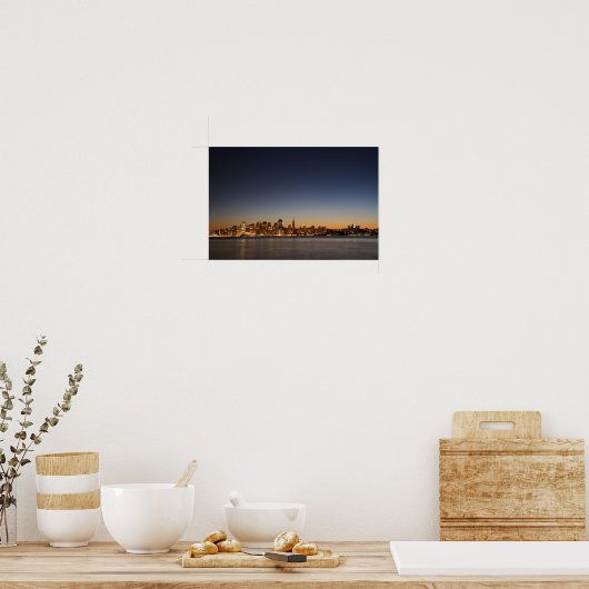 San Francisco Skyline op Sunset Poster (Keuken)