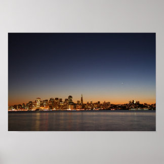San Francisco Skyline op Sunset Poster
