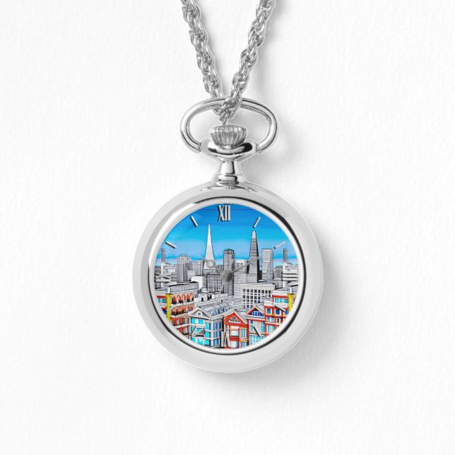 San Francisco Skyline Poster Art Horloge (Voorkant)