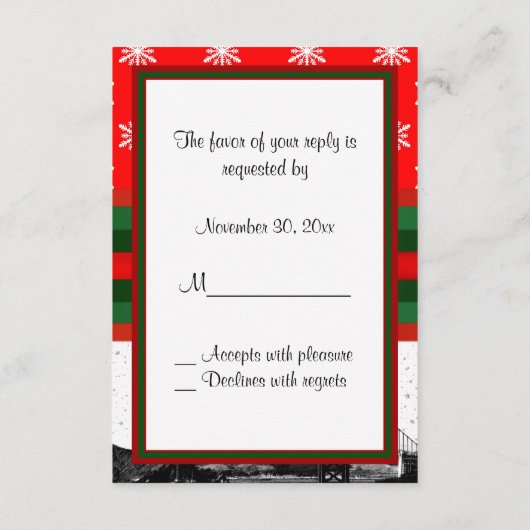 San Francisco Skyline Red Snowflake Kerstmis Advieskaart (Achterkant)