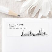 San Francisco Skyline Retouradreslabels Etiket (Insitu)