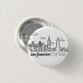 San Francisco Skyline Ronde Button 3,2 Cm (Voorkant /achterkant)