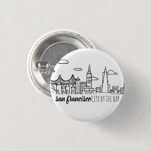 San Francisco Skyline Ronde Button 3,2 Cm (Voorkant /achterkant)