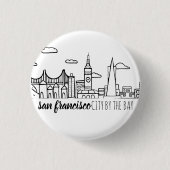 San Francisco Skyline Ronde Button 3,2 Cm (Voorkant)