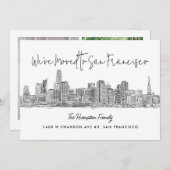 San Francisco Skyline Sketch Drawing Moving Aankondiging (Voorkant / Achterkant)