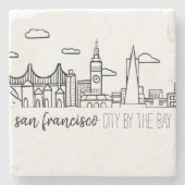 San Francisco Skyline Stenen Onderzetter (Voorkant)