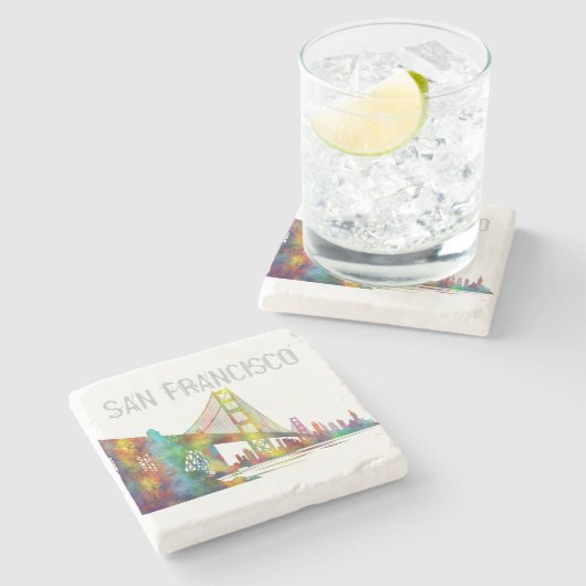 SAN FRANCISCO SKYLINE STENEN ONDERZETTER (Zijkant)