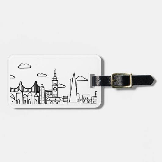 San Francisco Skyline Travel Label Bagagelabel (Voorkant horizontaal)