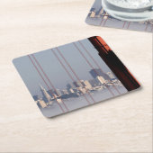 San Francisco Skyline van Golden Gate Bridge. Kartonnen Onderzetters (Schuin)
