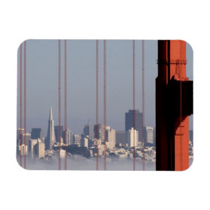San Francisco Skyline van Golden Gate Bridge. Magneet
