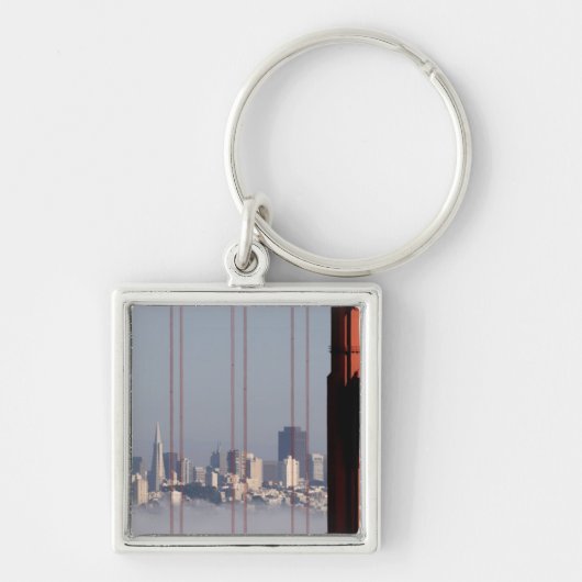 San Francisco Skyline van Golden Gate Bridge. Sleutelhanger (Voorkant)