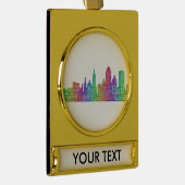 San Francisco skyline Verguld Banner Ornament (Rechts)