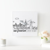 San Francisco Skyline Vierkante Klok (Huis)