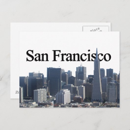 San Francisco Skyline w/ San Francisco in de Sky Briefkaart (Voorkant / Achterkant)