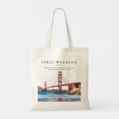 San Francisco Skyline Watercolor Girls Weekend Tote Bag (Achterkant)