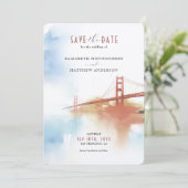 San Francisco Skyline Waterverf De datum opslaan Kaart (Staand voorkant)