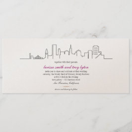 San Francisco Skyline Wedding of Dinner Invitation Kaart