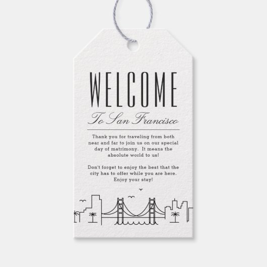 San Francisco Skyline | Welkomstbericht Cadeaulabel (Voorkant)