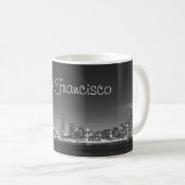 San Francisco skyline zwarte witte Mok (Voorkant rechts)