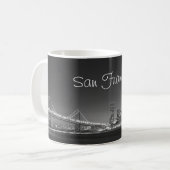 San Francisco skyline zwarte witte Mok (Voorkant links)