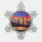 San Francisco Snowflake Pewter Kerstversiering Tin Sneeuwvlok Ornament (Voorkant)