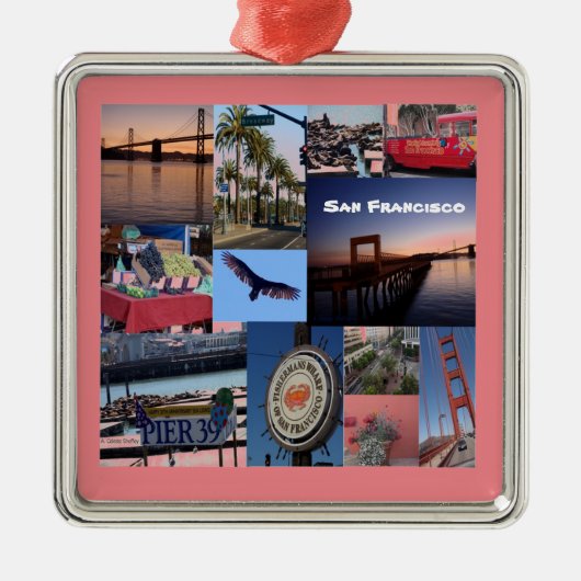 San Francisco Square Metalen Ornament (Voorkant)