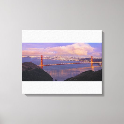 San Francisco Stad met Golden Gate Bridge Canvas Afdruk (Voorkant)