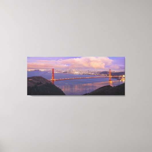 San Francisco Stad met Golden Gate Bridge Canvas Afdruk (Voorkant)