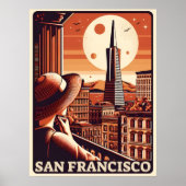  San Francisco Stadsbalkon uitzicht Californië Poster (Voorkant)
