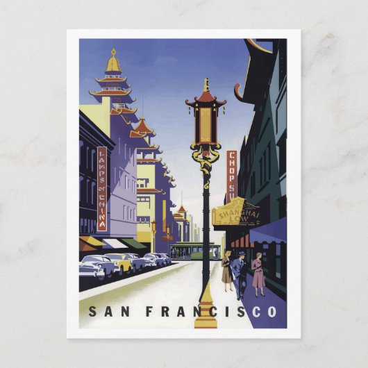 San Francisco, stadsstraat, Chinatown Briefkaart (Voorkant)