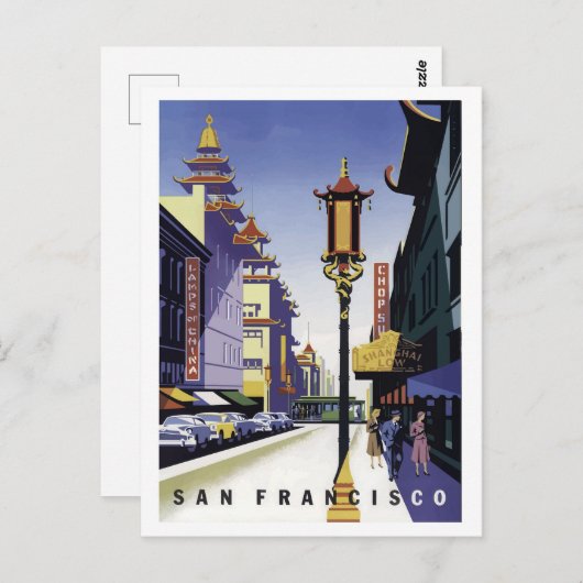 San Francisco, stadsstraat, stad China Briefkaart (Voorkant / Achterkant)