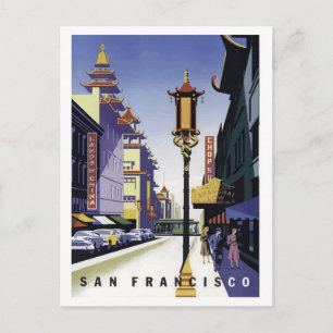 San Francisco, stadsstraat, stad China Briefkaart