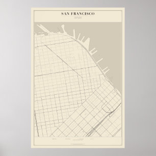 San Francisco Straatkaart Poster