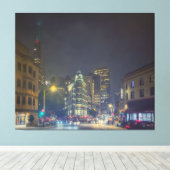 San Francisco Street bij Night Scene Canvas Afdruk (Insitu (Houten vloer))