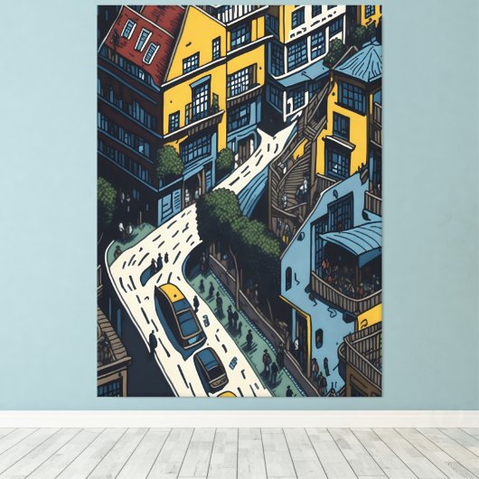 San Francisco Street Canvas Afdruk (Insitu (Houten vloer))