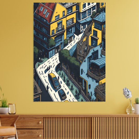 San Francisco Street Canvas Afdruk (Insitu (Woonkamer))