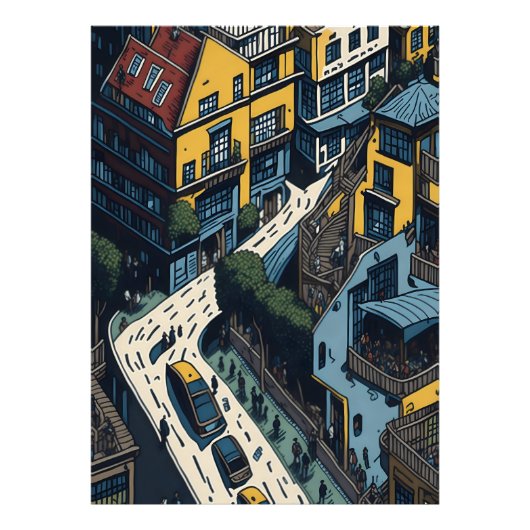 San Francisco Street Foto Afdruk (Voorkant)