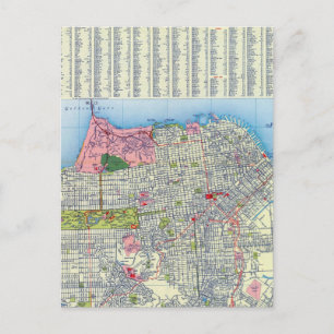 San Francisco Street Map Briefkaart