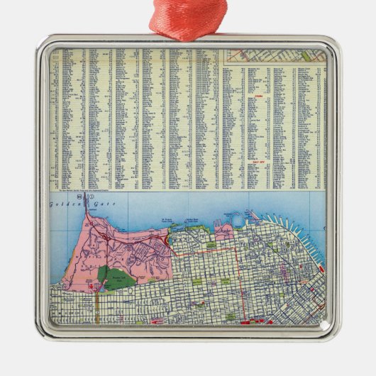 San Francisco Street Map Metalen Ornament (Voorkant)